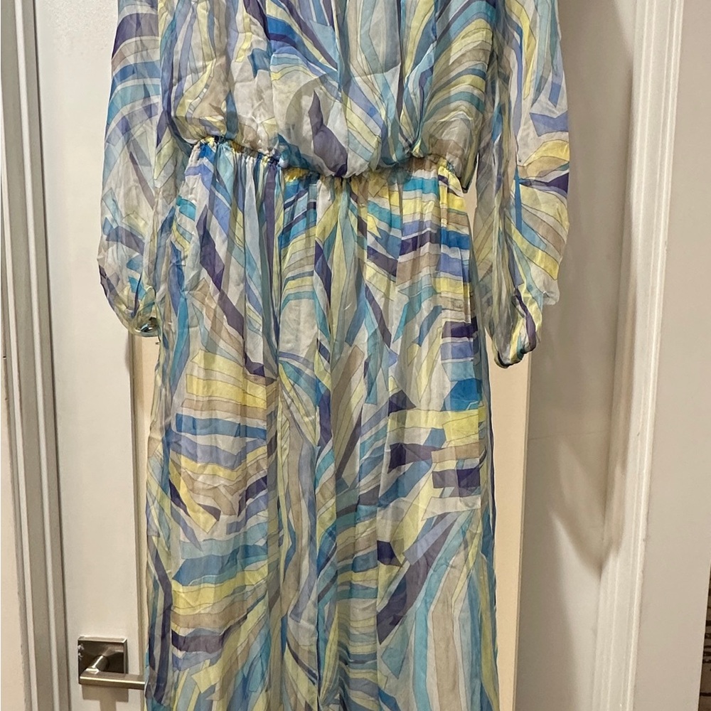 Emilio Pucci Green and Blue Maxi Dress From The 2015 Resort Collection. - Picture 4 of 12